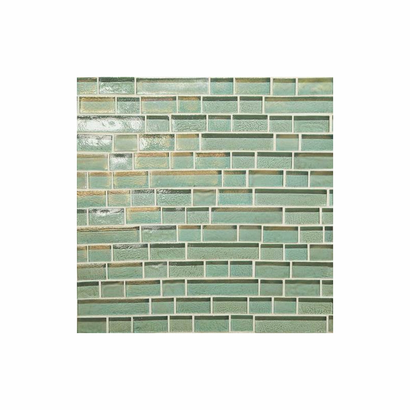 Daltile Glass Horizons Sea Glass 12" x 12" Random Linear Mosaic