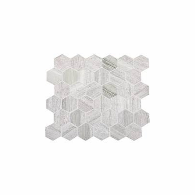 Daltile Stone Mosaic Chenille White Hexagon