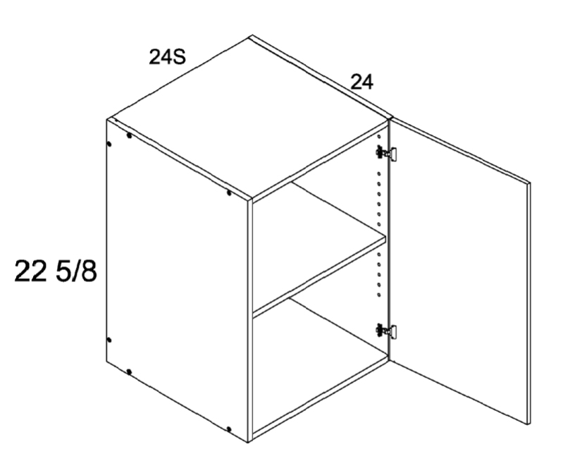 W242324S 24" Deep Wall Torino Dark Wood Kitchen