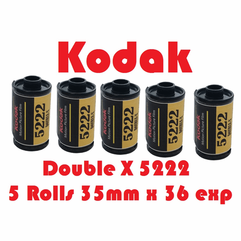 Kodak 5222 Double - X Black & White Film 35mm x 36 Exposures ISO 250 - 5 Roll Pack