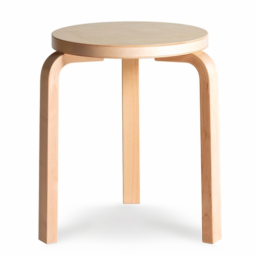 Alvar Aalto Stool 60 - Natural Lacquered Birch Seat with Natural Lacquered Birch Legs