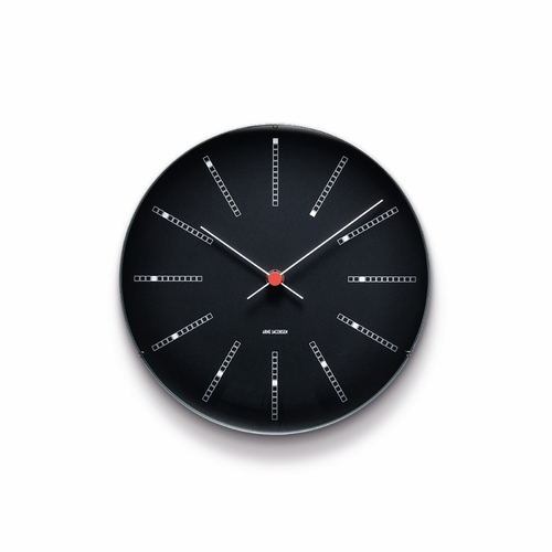 Arne Jacobsen Banker's Wall Clock, Black (8.3" Dia.)