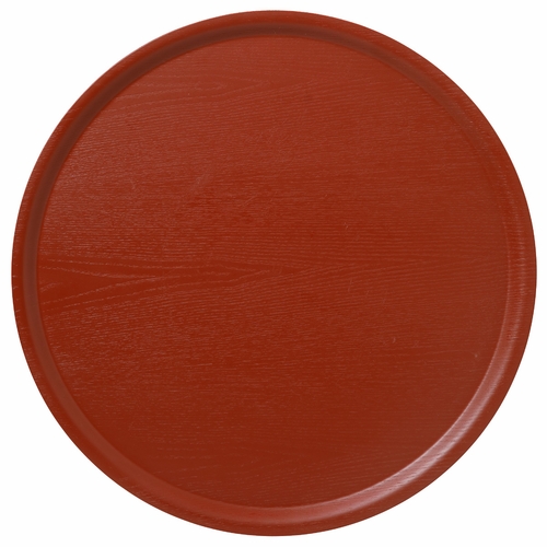Bengt & Lotta B&L Wood Large Round Tray, Swedish Red - 17.7"