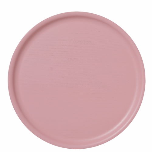B&L Wood Round Tray, Pink
