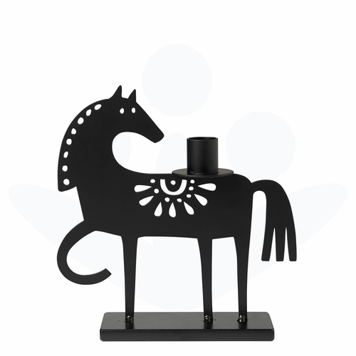 Iron Swedish Happy Horse Candleholder