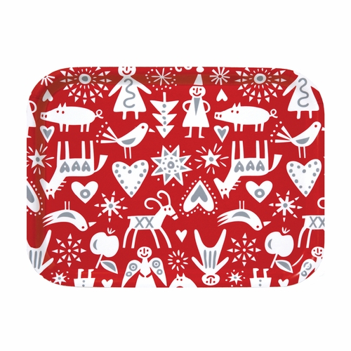 Bengt & Lotta Merry Christmas Small Rectangular Tray - 10.6" X 8"