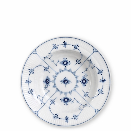 Blue Fluted Plain Deep Plate, 6.7"