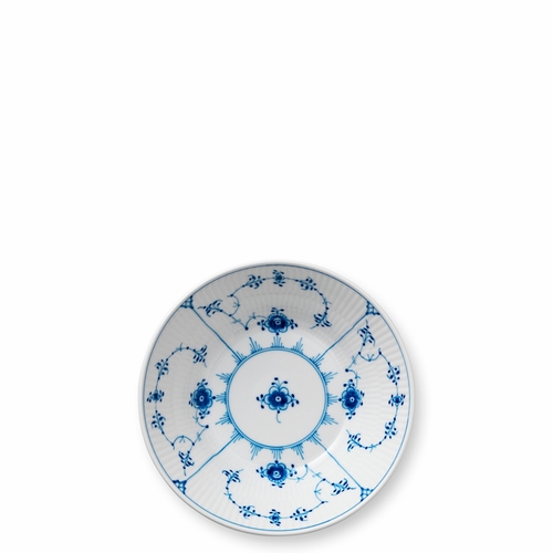 Blue Fluted Plain Dessert Bowl, 6.75"