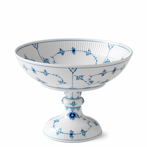 Blue Fluted Plain Footed Bowl, 6" x Ø: 8.27"