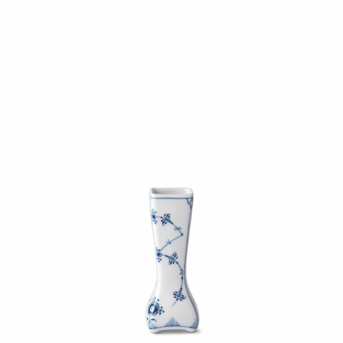 Blue Fluted Plain Small Vintage Vase, 4.75"