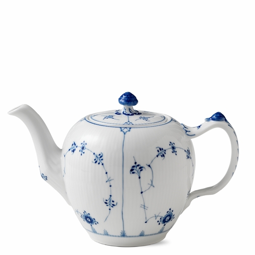 Blue Fluted Plain Teapot