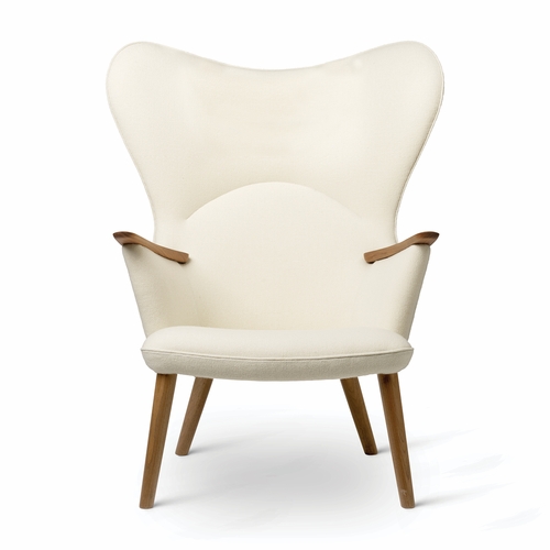 Hans Wegner CH78 Mama Bear Chair, Oiled Walnut - Kvadrat Hallingdal 65/100 Upholstery