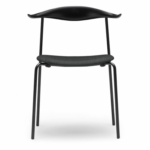 CH88P Dining Chair, Oak Black Back, Black Steel Frame, Remix 123 Fabric Seat