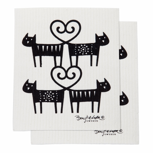 Cat Lovers Dishcloth, Set of Two