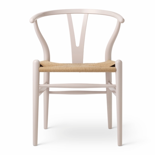 CH24 Wishbone Chair, Rosy Blush, Natural Paper Cord Seat