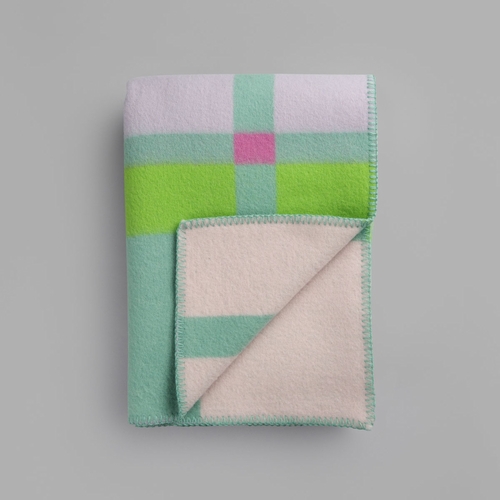 Roros Tweed City Norwegian Wool Blanket, Mint - 53" x 79"