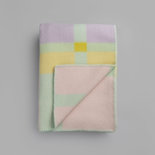 Roros Tweed City Norwegian Wool Blanket, Pastel - 53" x 79"