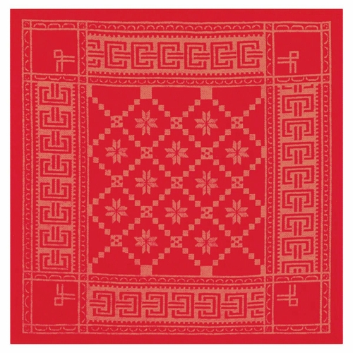 Ekelund Weavers Attebladrose - Red Napkin Set of Six, Large