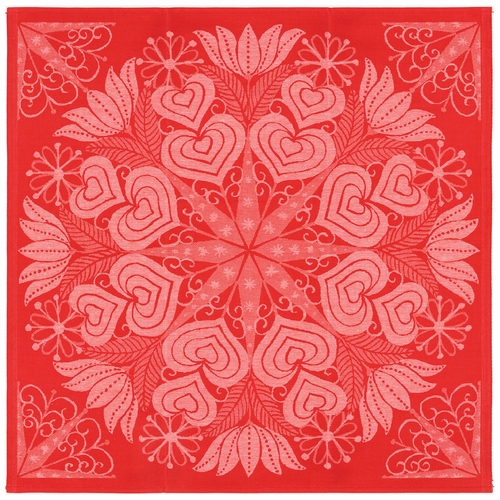 Ekelund Weavers Hjartbo Table Square, Red - 32 x 32 inches