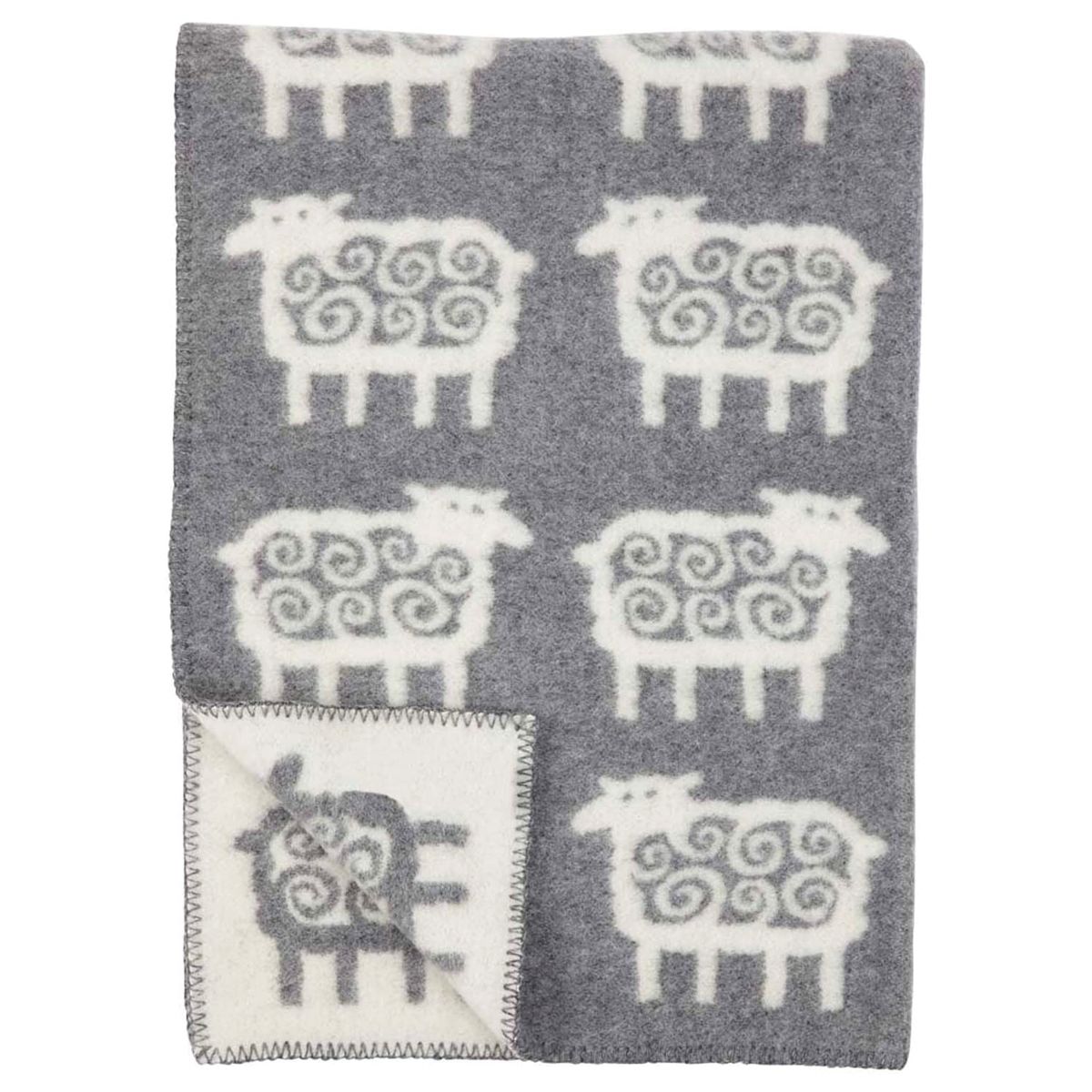 Klippan Far (Sheep) Wool Blanket Gray / Natural