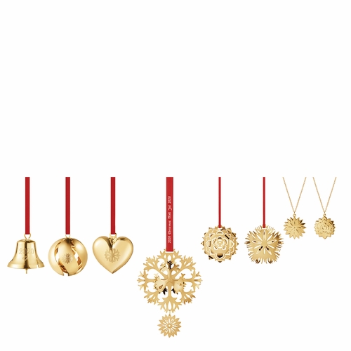 Georg Jensen 2020 Christmas Ornaments Gift Set of 8 - Gold Plated