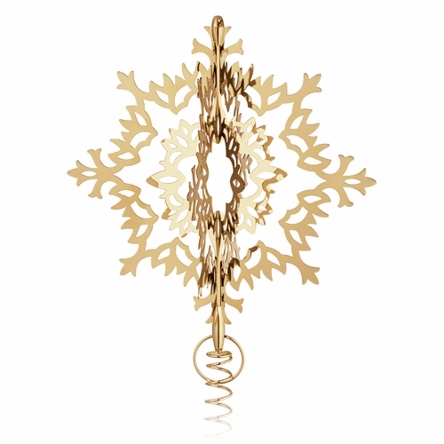 Georg Jensen 2020 Christmas Tree Topper Ice Flower, Gold Plated