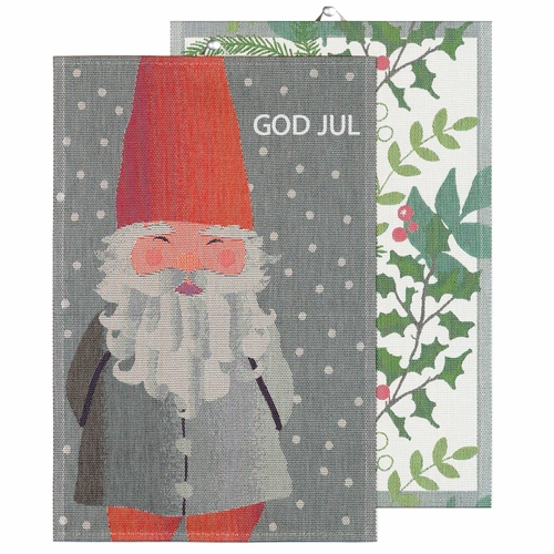 God Jul Tomtefar Organic Cotton Tea Towel & Julia Organic Cotton Tea Towel Set