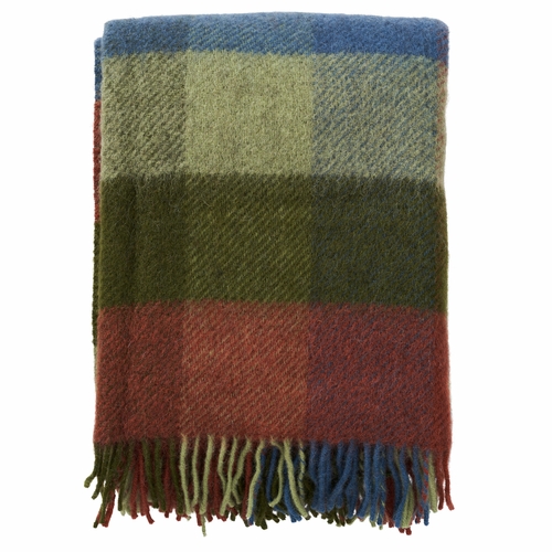 Klippan Brushed Gotland Wool Throw, Multi Green