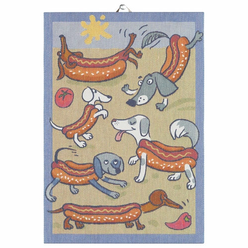 Hot Dog Organic Cotton Tea Towel
