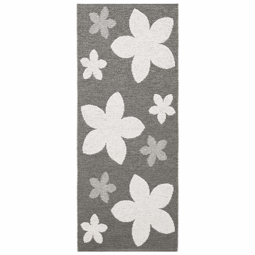 Flower Indoor / Outdoor Swedish Woven Rugs, Grey