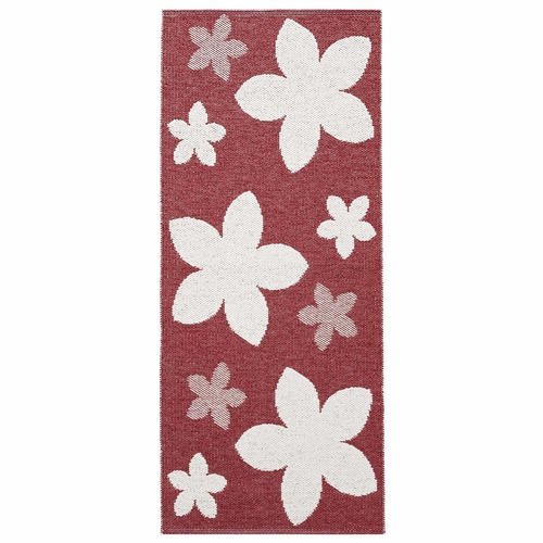 Flower Indoor / Outdoor Swedish Woven Rugs, Red