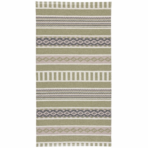 HRD Swedish Plastic Rug Linné, Olive/Pink - 7 Sizes