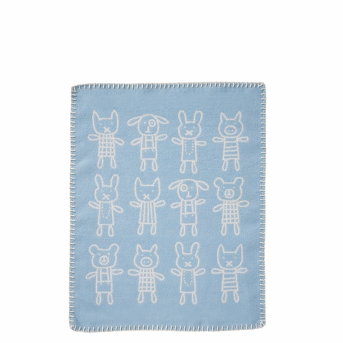 Klippan Hug Brushed Organic Cotton Cuddly Blanket, Blue