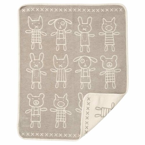 Klippan Hug Organic Cotton Chenille Baby Blanket, Grey