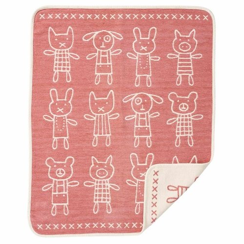 Klippan Hug Organic Cotton Chenille Baby Blanket, Pink