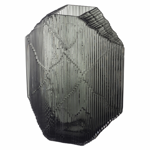 Kartta Glass Sculpture 9.5" x 13.25", Dark Grey