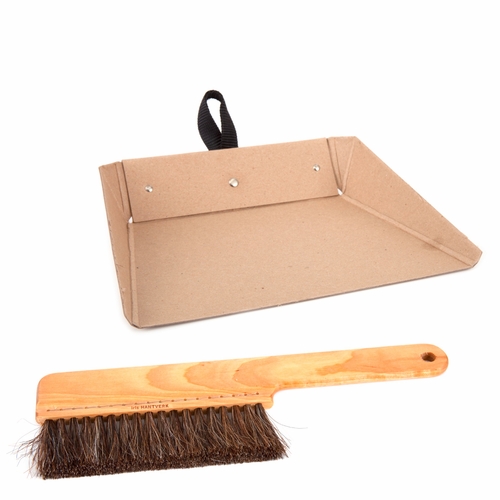 Cardboard Dustpan & Horsehair Brush Set