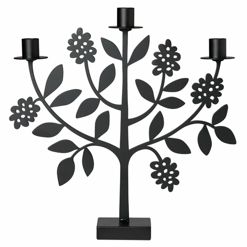 Iron Berries Candleholder, Black
