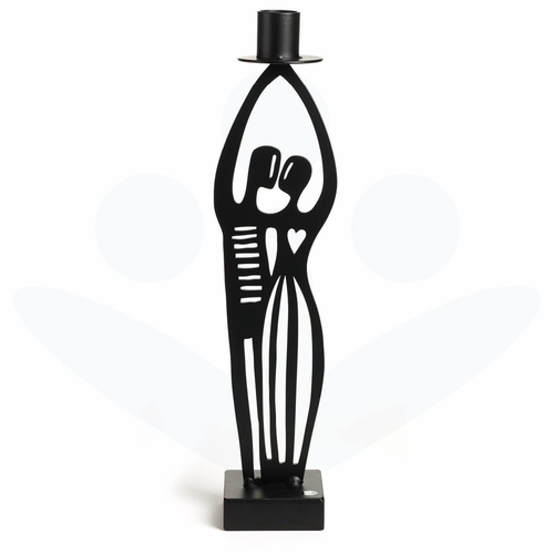 Bengt & Lotta Iron The Kiss Candleholder, Medium - Black Laser Cut Steel