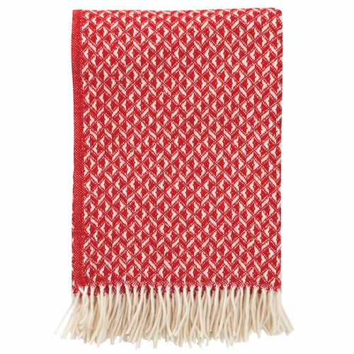 Klippan Anna Lambs Wool Throw, Red