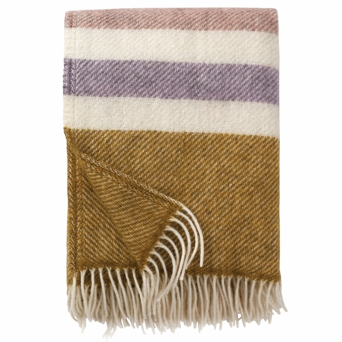 Klippan Brushed Gotland Wool Throw, Stripe Pastel