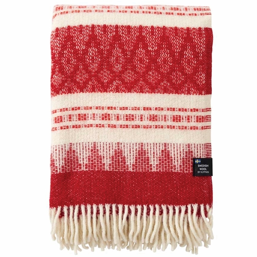 Klippan Freja Swedish Wool Throw, Red