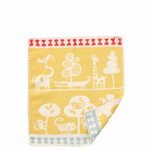 Klippan Serengeti Brushed Organic Cotton Cuddly Blanket, Yellow