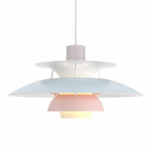 Louis Poulsen PH 5 Pendant Light, Pastels - Oyster, Blue, Rose