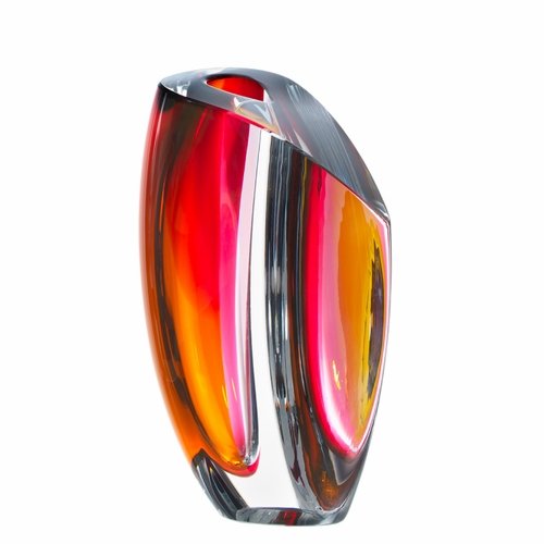 Mirage Vase, Medium - Grey/Red