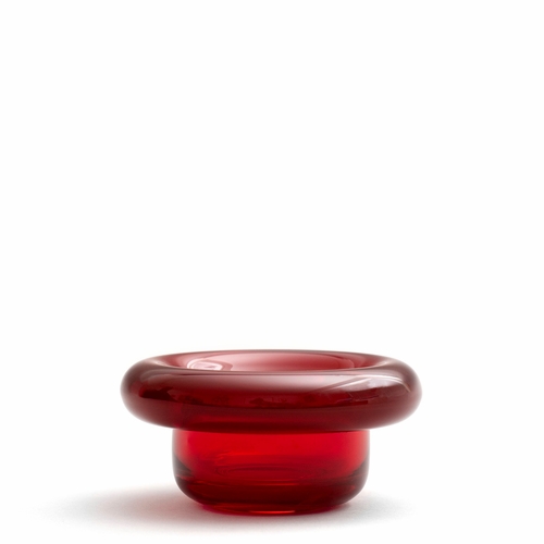 Nedre Foss Pressed Glass Votive - Sirkel, Mid-Winter Red by Anderssen & Voll