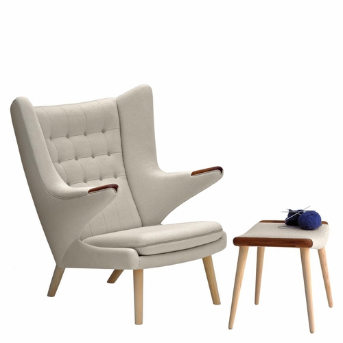 Hans Wegner Papa Bear Chair & Matching Footstool