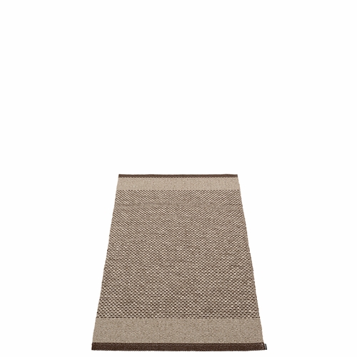 Pappelina Edit Plastic Rug - Dark Brown / Dark Linen / Linen Metallic, 2 1/4 x 4 Feet
