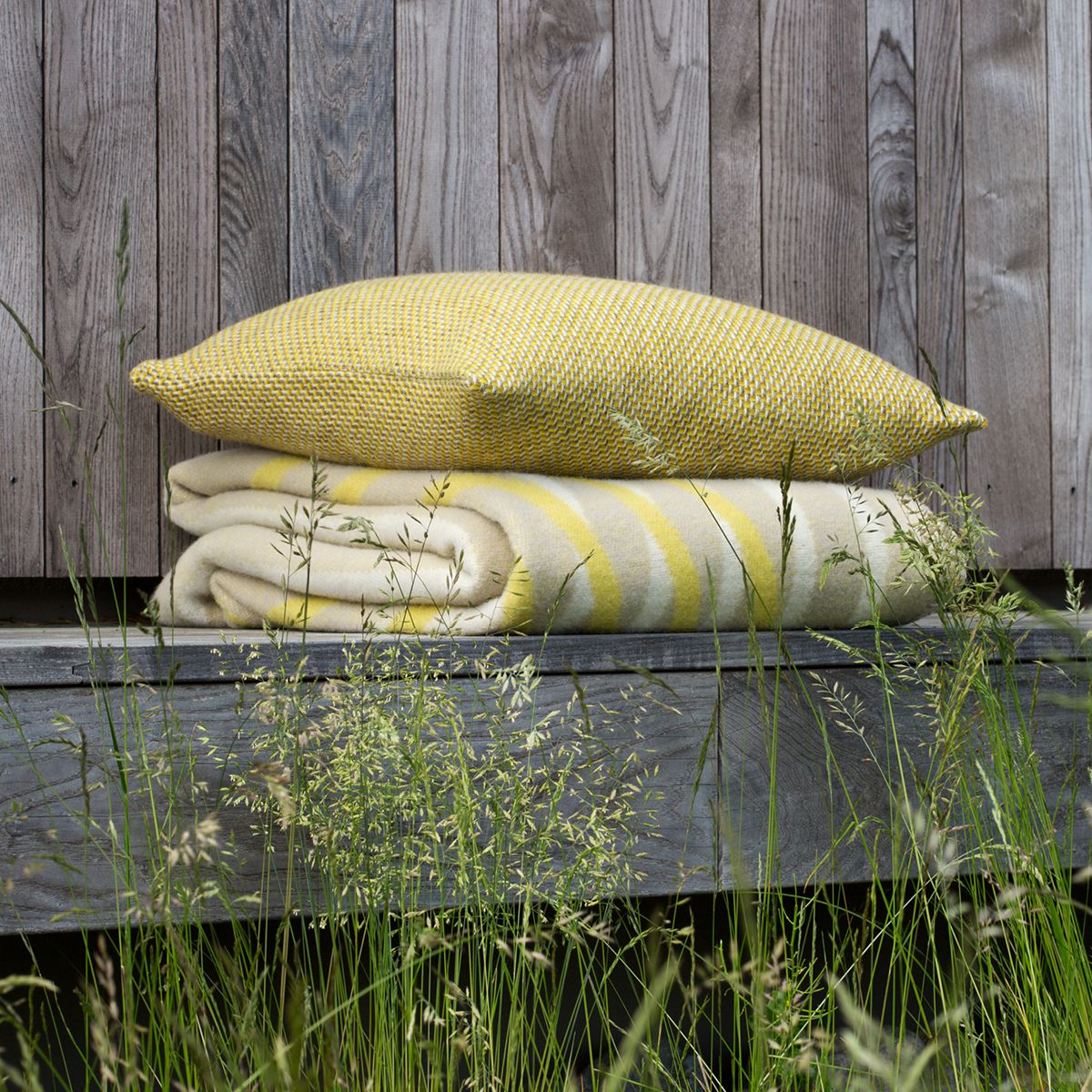 Roros Tweed Roros Tweed Bislett Norwegian Wool Blanket, Lemon Tart 53