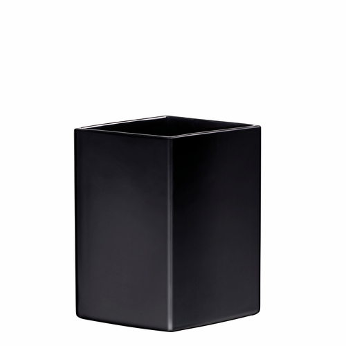 Ruutu Ceramic Vase 9", Black